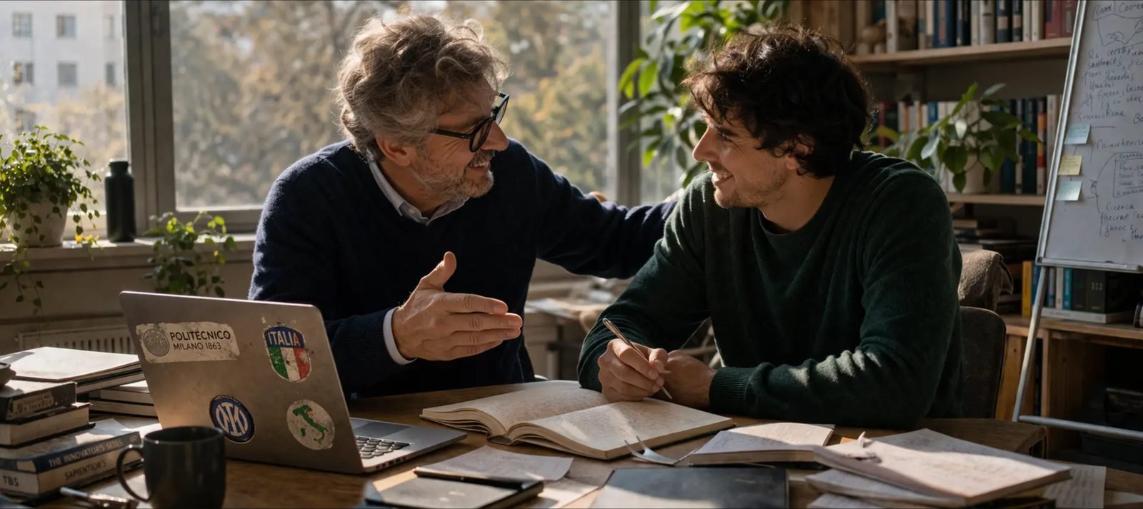 Italian Roots — Italian mentor and young founder, Politecnico stickers